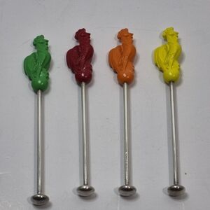 GORHAM STERLING SILVER Muddlers Bakelite Rooster Drink Swizzle